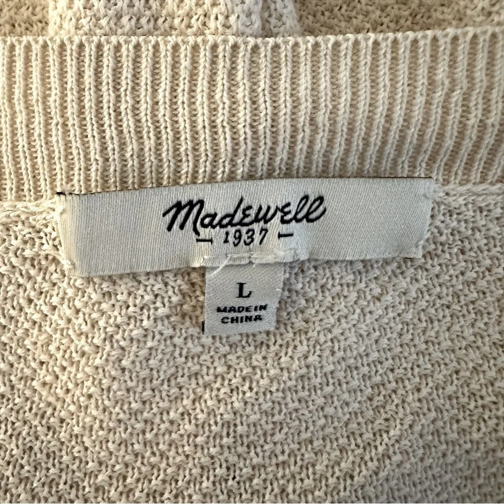 Madewell slouchy relaxed oversized wool blend cream pullover with high low hem - Picture 10 of 10